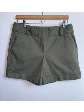 LOFT The Riviera Short Stretch Cotton 6" Chino Olive Green Sz 6 Wardrobe Staple